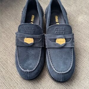 Miu Miu Suede Penny Loafers
